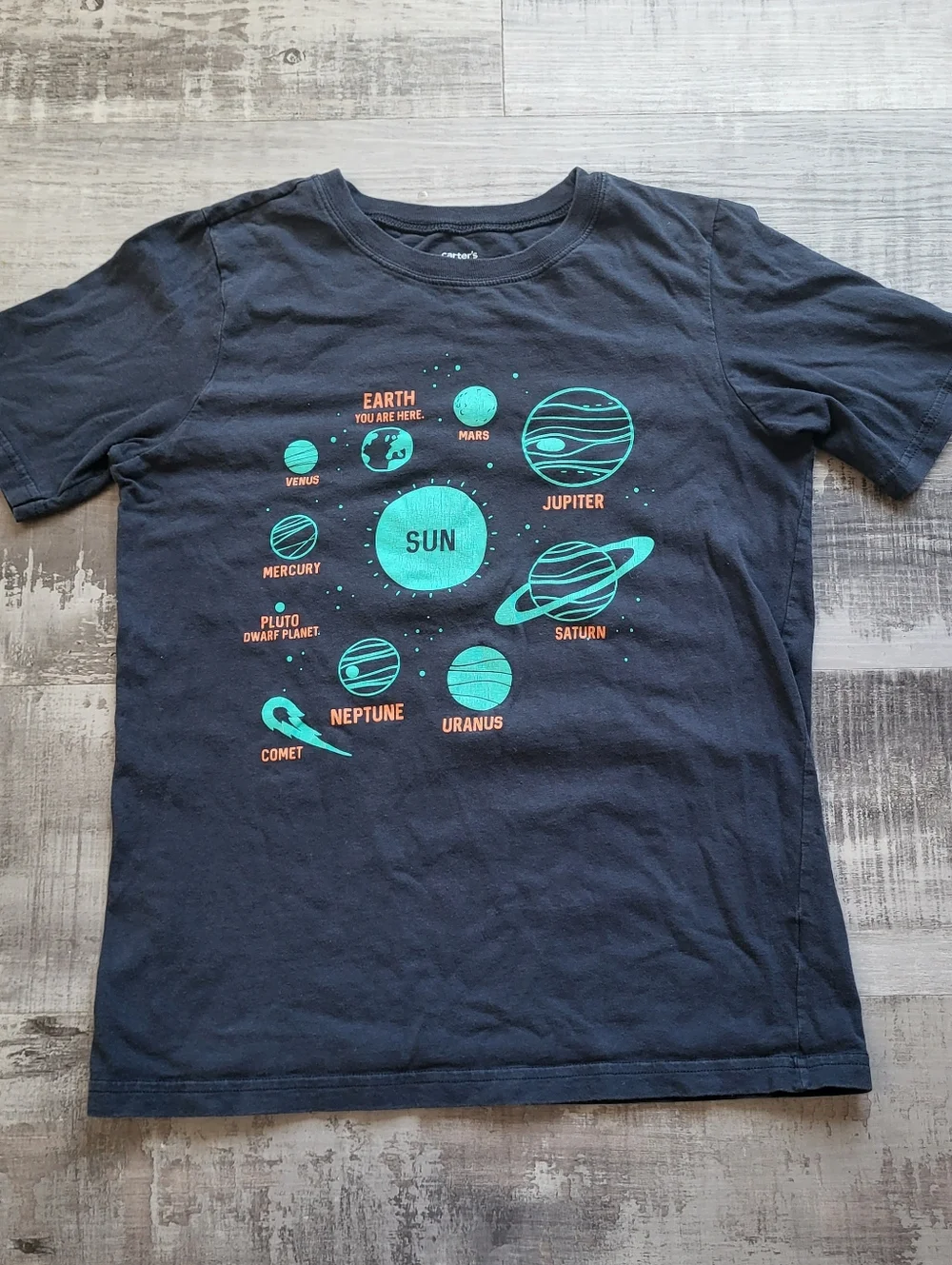 Carters T-Shirt Boys Size Large 10/12 Planets Solar System